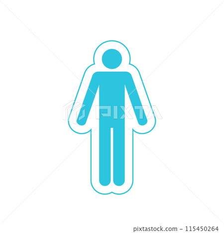 Aura of a person icon. Isolated on white background. Brom blue icon set. Aura of a person icon. Isolated on white background. Brom blue icon set. 115450264