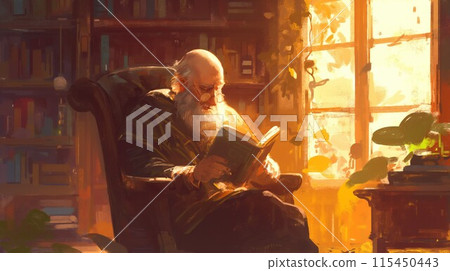 A man reading 115450443