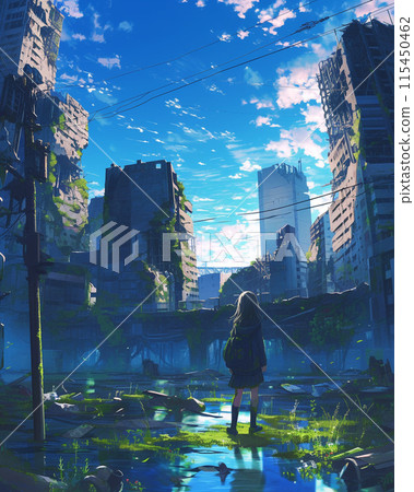 倒塌的城市和女孩 115450462