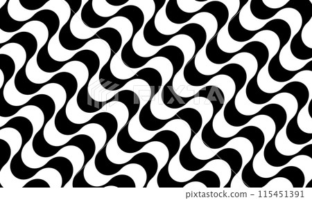 Copacabana sidewalk pattern. Famous beach promenade in Rio de Janeiro. Brasilian symbol. Repeating black and white waves texture in Portuguese pavement style. Vector graphic illustration Copacabana sidewalk pattern. Famous beach promenade in Rio de Janeiro. Brasilian symbol. Repeating black and white waves texture in Portuguese pavement style. Vector graphic illustration 115451391