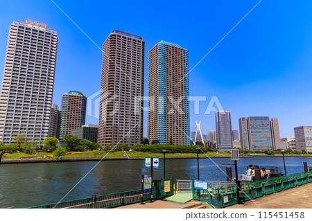 Tower apartment along the Harumi Canal in Tsukuda, Chuo Ward, Tokyo 115451458