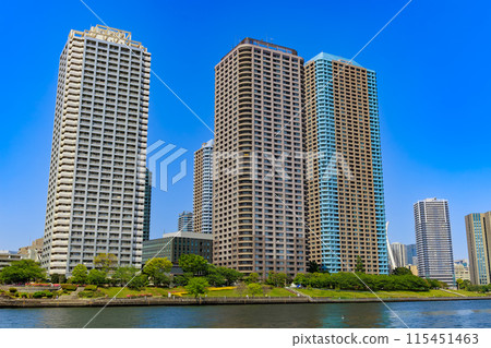 東京都中央區佃田晴海運河沿岸的塔樓公寓 東京都中央區佃田晴海運河沿岸的塔樓公寓 115451463
