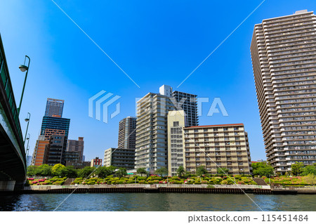 Tower apartment along the Harumi Canal in Tsukuda, Chuo Ward, Tokyo 115451484