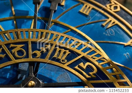 Old astronomical clock detail Old astronomical clock detail 115452233