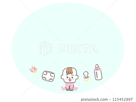 帶有嬰兒和嬰兒用品的框架 115452897