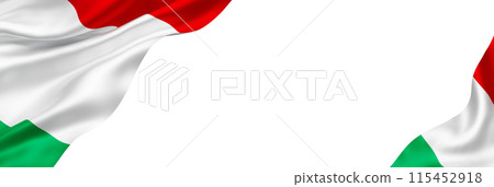 Italy flag banner isolated on white background 3D render 115452918