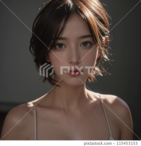 一個美麗的年輕女子的肖像 115453153