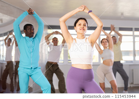 Group of people dancing jazz funk 115453944