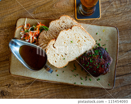 Popular dish of Dutch cuisine is the kogel steak (dikbil) 115454093