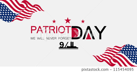 Red, Black, and True Captivating Beautiful And Stunning Vector Design for Patriot Day Celebration 115454095