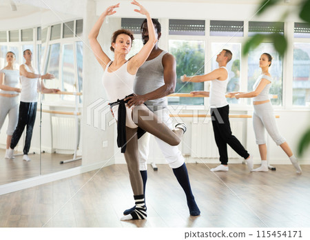 Man and woman dancing couples ballet dance together 115454171