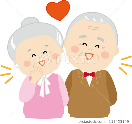 一對可愛的老年夫婦的恩愛插畫1 一對可愛的老年夫婦的恩愛插畫1 115455149