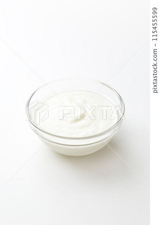 Yogurt on white background Yogurt on white background 115455599