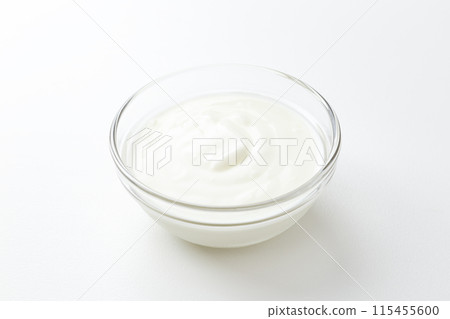 Yogurt on white background Yogurt on white background 115455600