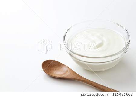 Yogurt on white background 115455602