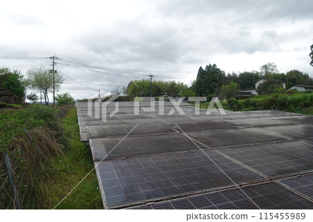 Close-up of a dirty solar panel Dirty solar panel 115455989