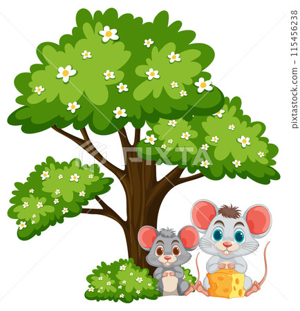 Mice Under a Flowering Tree Mice Under a Flowering Tree 115456238