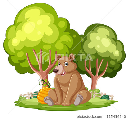 Bear Sitting in a Forest Bear Sitting in a Forest 115456240