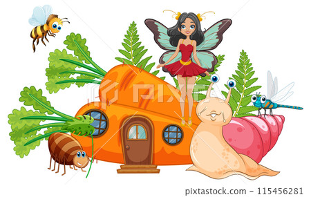 Fairy and Insects in Garden 115456281