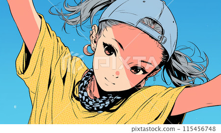 練習霹靂舞的年輕女子 115456748