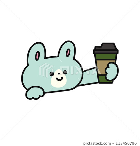 Cute rabbit holding a drink Cute rabbit holding a drink 115456790
