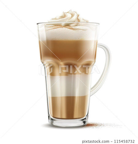 Layered Latte with Whipped Cream 115458732