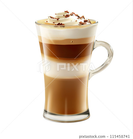 Gourmet Layered Latte with Cream 115458741