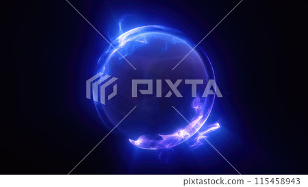 Abstract purple bright glowing background with a sphere core atom energy burning ball circle made of waves of energy rays and plasma with light Abstract purple bright glowing background with a sphere core atom energy burning ball circle made of waves of energy rays and plasma with light 115458943