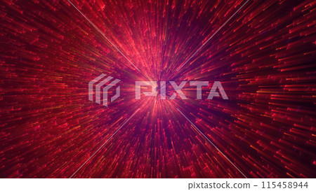 Abstract spiral tunnel of flying glowing magical whirl particles bokeh circles of multicolored red energy swirl background Abstract spiral tunnel of flying glowing magical whirl particles bokeh circles of multicolored red energy swirl background 115458944