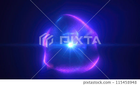 Purple energy magic sphere round high-tech digital ball core of light rays waves lines and energy particles. Abstract background Purple energy magic sphere round high-tech digital ball core of light rays waves lines and energy particles. Abstract background 115458948