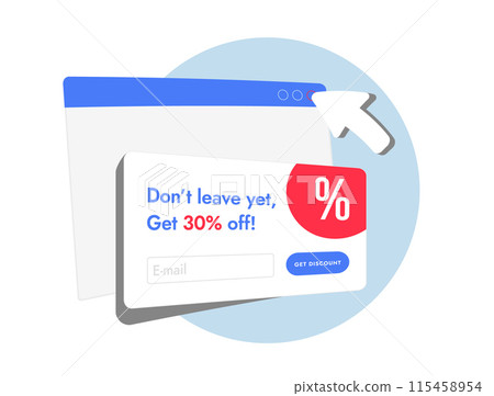 Exit intent popup - digital marketing strategy with intuitive design, lead capture forms, and advanced triggers to retain visitors and boost website engagement. Vector illustration 115458954