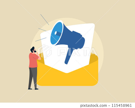 Email marketing drives customer engagement through newsletters, promotional emails, personalized offers and automated e-mail campaigns. Email marketing for boost conversions and enhance brand loyalty 115458961