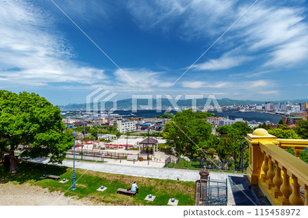 [Hakodate, Hokkaido] Panoramic view of Hakodate Port from Motomachi Park 115458972