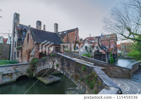 Belgium, Bruges, Church of Our Lady, St. Boniface Bridge Belgium, Bruges, Church of Our Lady, St. Boniface Bridge 115459336
