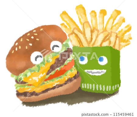 Friend hamburger and fries 115459461