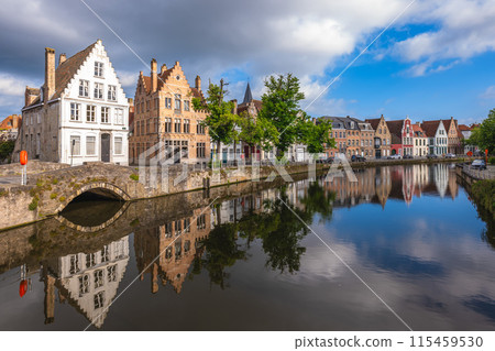 Scenery of Langerei district, a canal and street located in center Bruges, Belgium Scenery of Langerei district, a canal and street located in center Bruges, Belgium 115459530