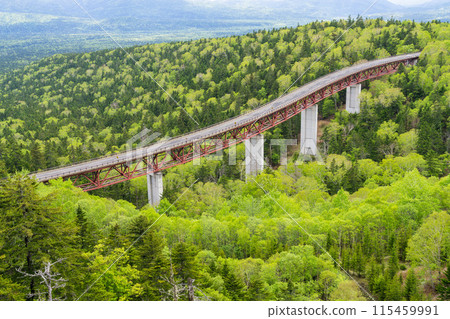 Spectacular view of Hokkaido: Fresh greenery at Mikuni Pass 115459991