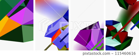 Minimal geometry. Circle, line and square design. Trendy techno business template for wallpaper, banner, background or landing 115460616