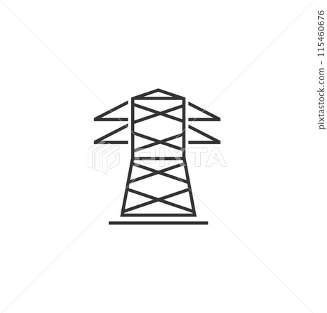 Power line icon flat Power line icon flat 115460676
