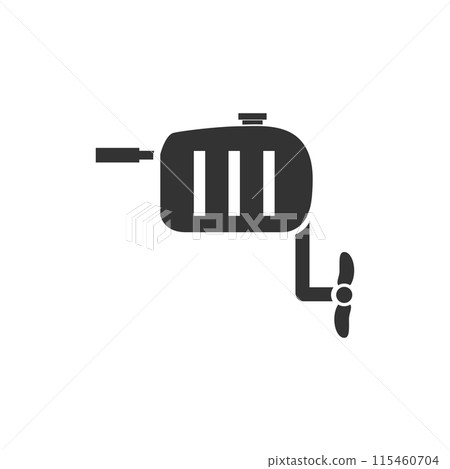 Outboard boat motor icon flat 115460704