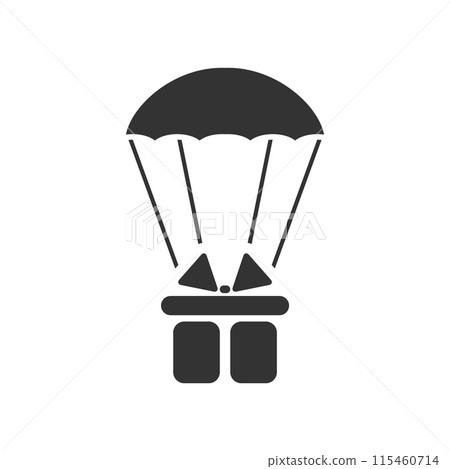 Parachute gift box package icon flat 115460714