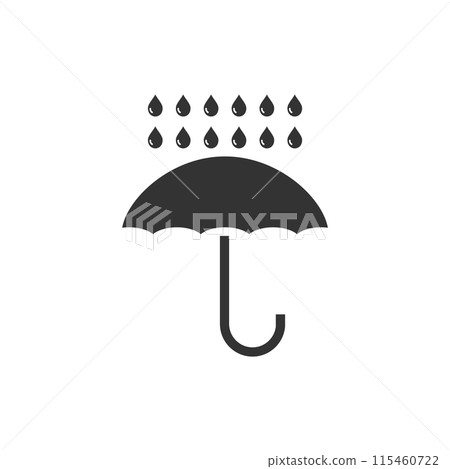 Umbrella and rain icon flat 115460722