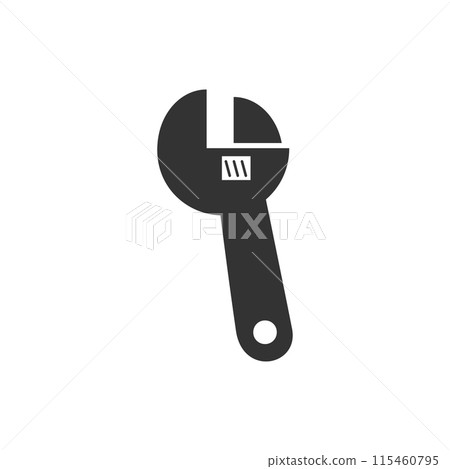 Adjustable wrench icon flat 115460795