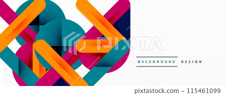 Colorful lines with shadows. Geometric background design. Vector Illustration For Wallpaper, Banner, Background, Card, Book Illustration, landing page 115461099