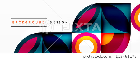 Circles and petals. Geometric beautiful abstract minimal template for Wallpaper, Banner, Background, Card, Book Illustration, landing page Circles and petals. Geometric beautiful abstract minimal template for Wallpaper, Banner, Background, Card, Book Illustration, landing page 115461173