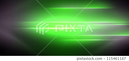 Neon dynamic diagonal light rays background. Techno digital geometric concept design for wallpaper, banner, presentation, background 115461187