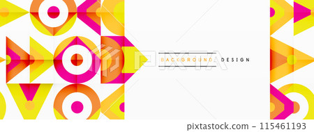 Colorful circle and triangle abstract background. Template for wallpaper, banner, presentation, background Colorful circle and triangle abstract background. Template for wallpaper, banner, presentation, background 115461193