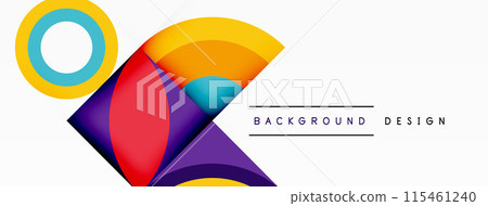 Circles and petals. Geometric beautiful abstract minimal template for Wallpaper, Banner, Background, Card, Book Illustration, landing page 115461240