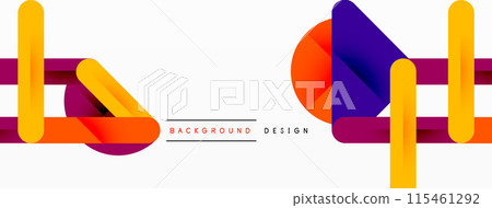 Colorful lines with shadows. Geometric background design. Vector Illustration For Wallpaper, Banner, Background, Card, Book Illustration, landing page Colorful lines with shadows. Geometric background design. Vector Illustration For Wallpaper, Banner, Background, Card, Book Illustration, landing page 115461292
