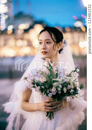 Tokyo Station at night and the bride 115461532